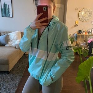 Teal VS pink brand Rainjacket